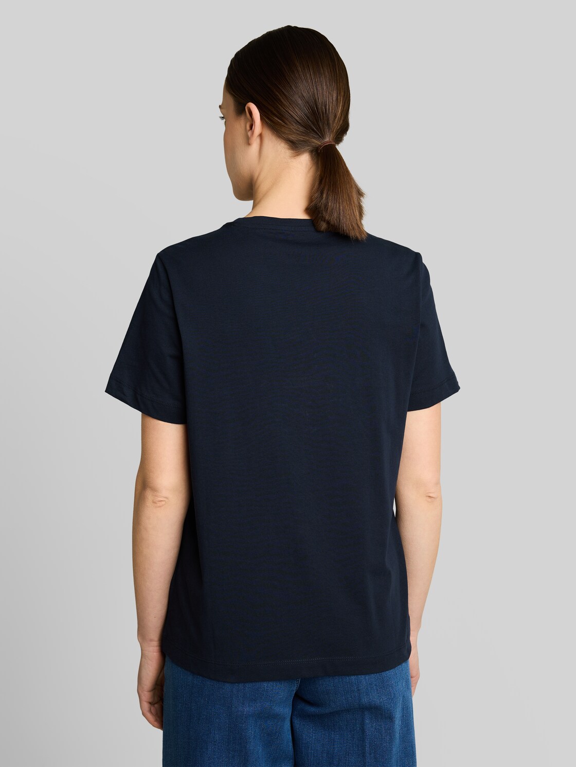  Tom Tailor Damen T-shirt Mit Print, Blau, Uni, Gr. Xxl 