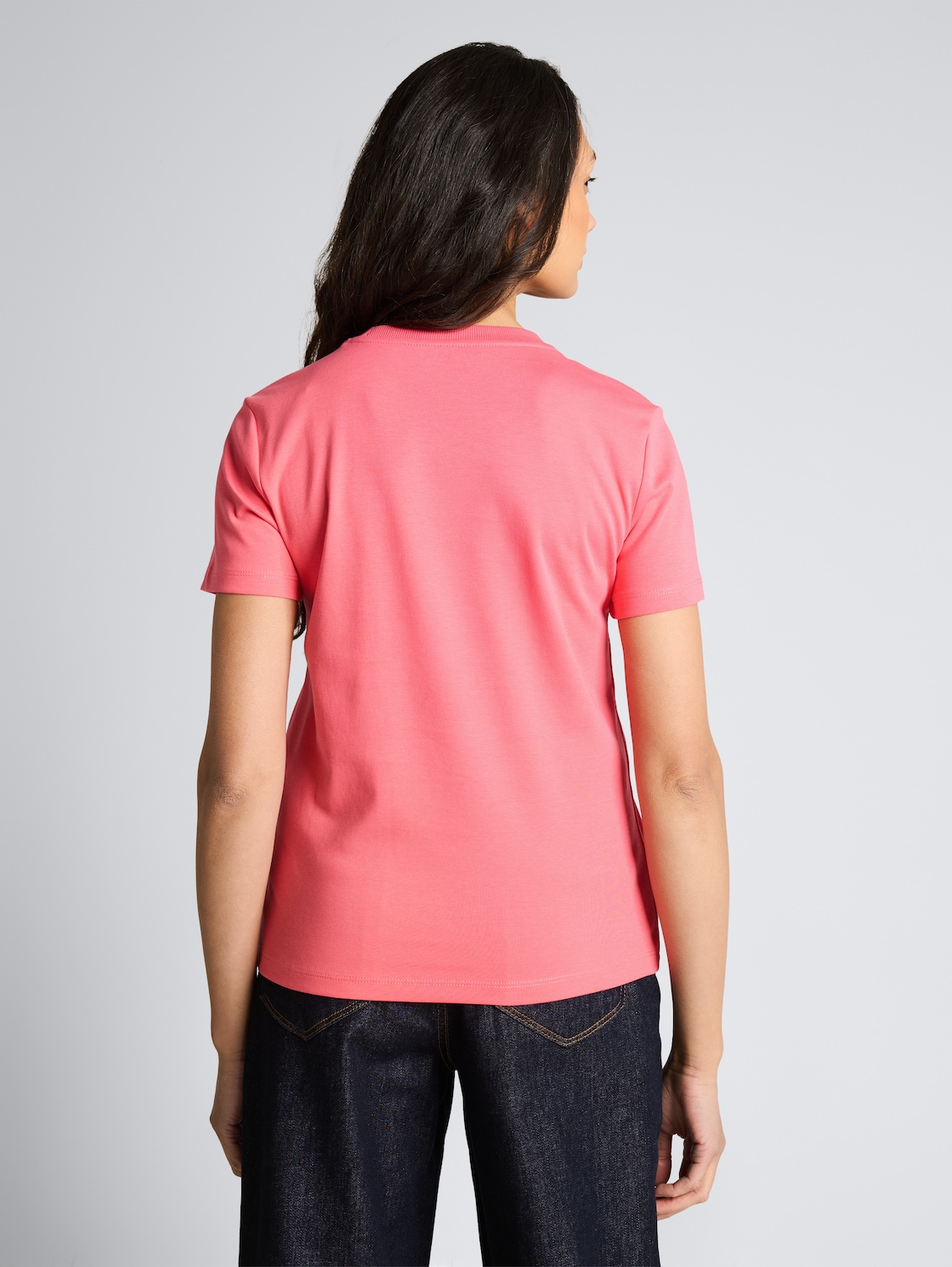 Thumbnail - TOM TAILOR Damen Basic T-Shirt aus Baumwolle, rosa, Uni, Gr. XS
