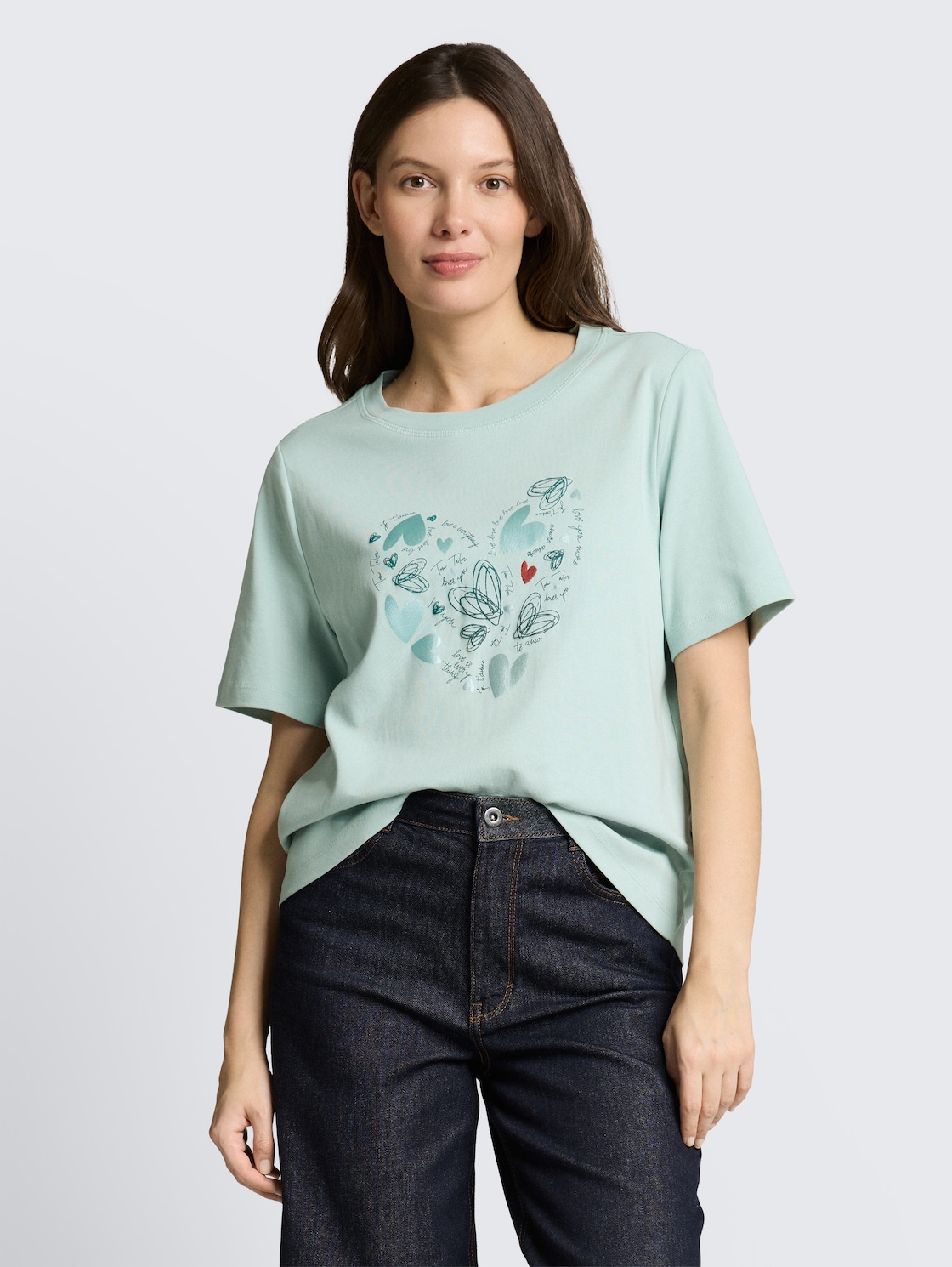 Thumbnail - TOM TAILOR Damen T-Shirt aus Baumwolle, blau, Uni, Gr. XS