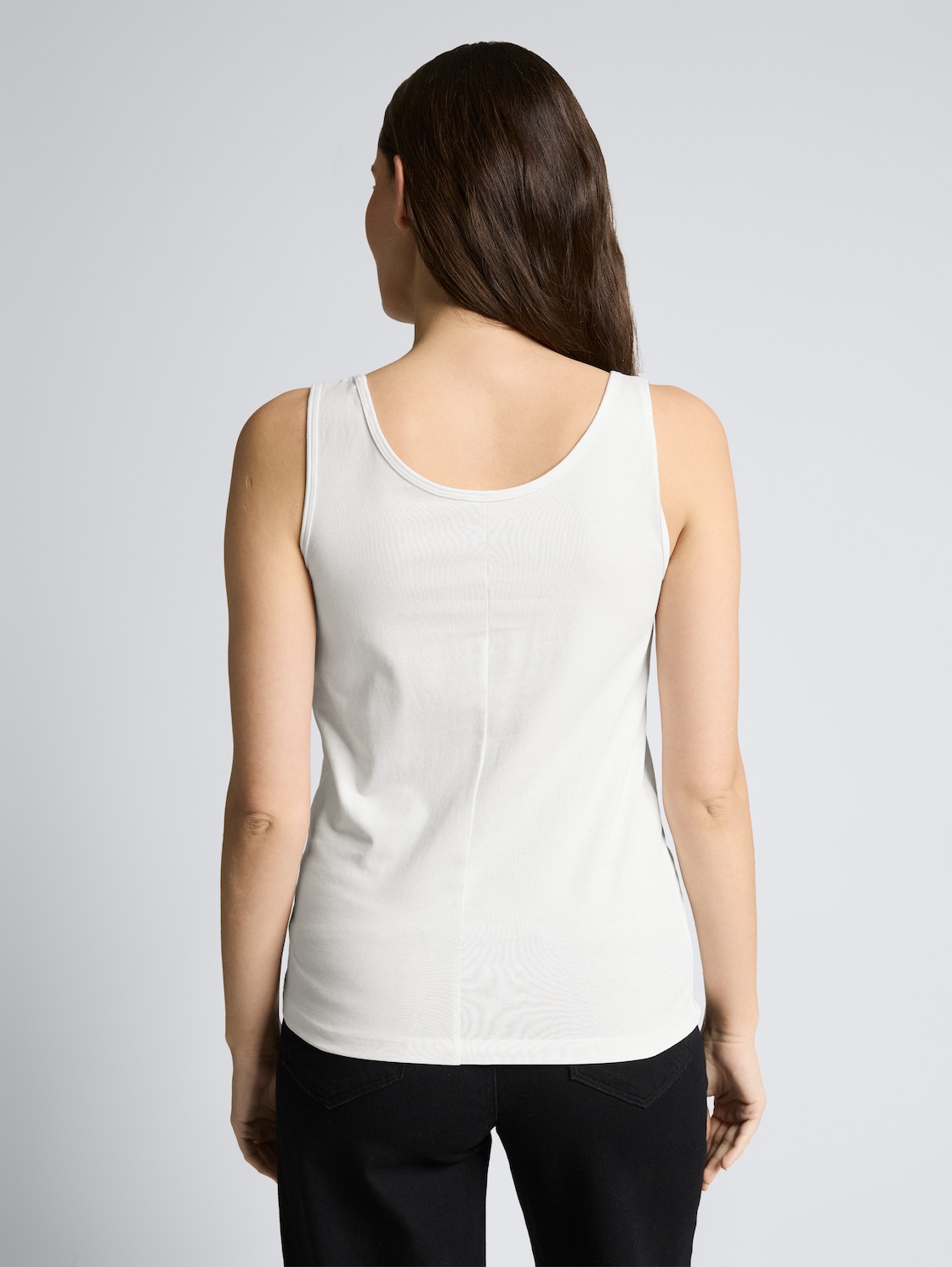 Thumbnail - TOM TAILOR Damen Slim Fit Top mit Rundhalsausschnitt, weiß, Uni, Gr. XL