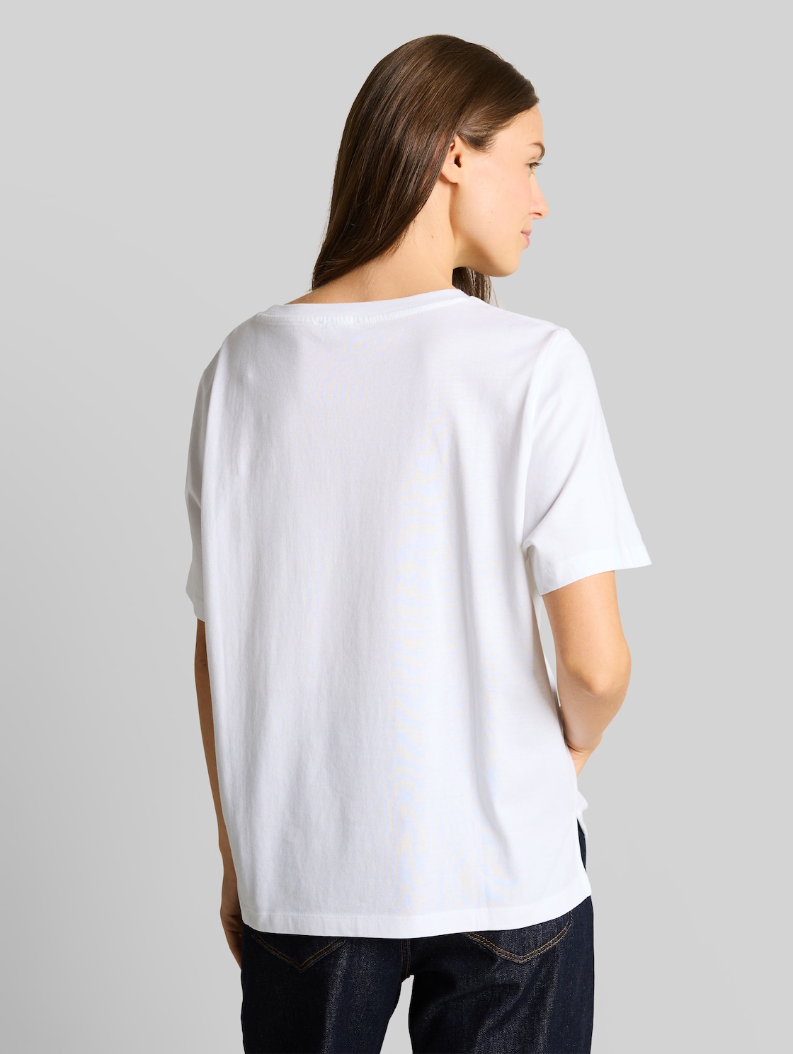  Tom Tailor Damen Boxy Fit T-shirt Mit Brusttasche, Weiß, Uni, Gr. Xxl 