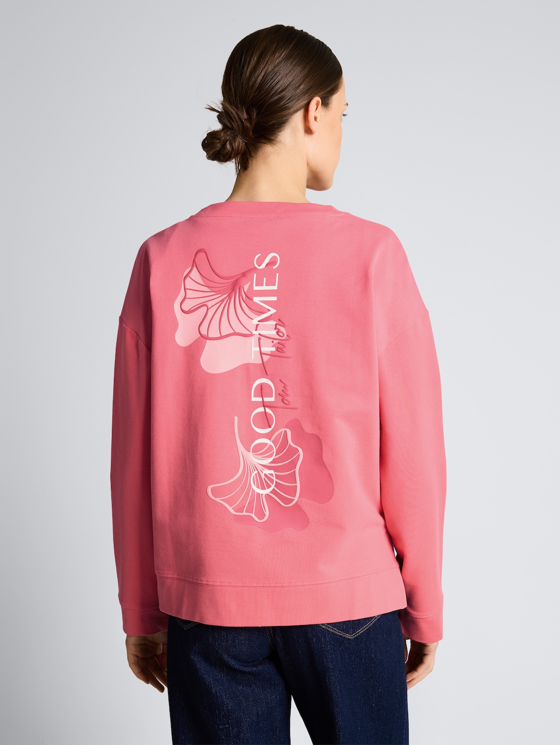 Thumbnail - TOM TAILOR Damen Sweatshirt mit Rückenprint, rosa, Uni, Gr. XXXL
