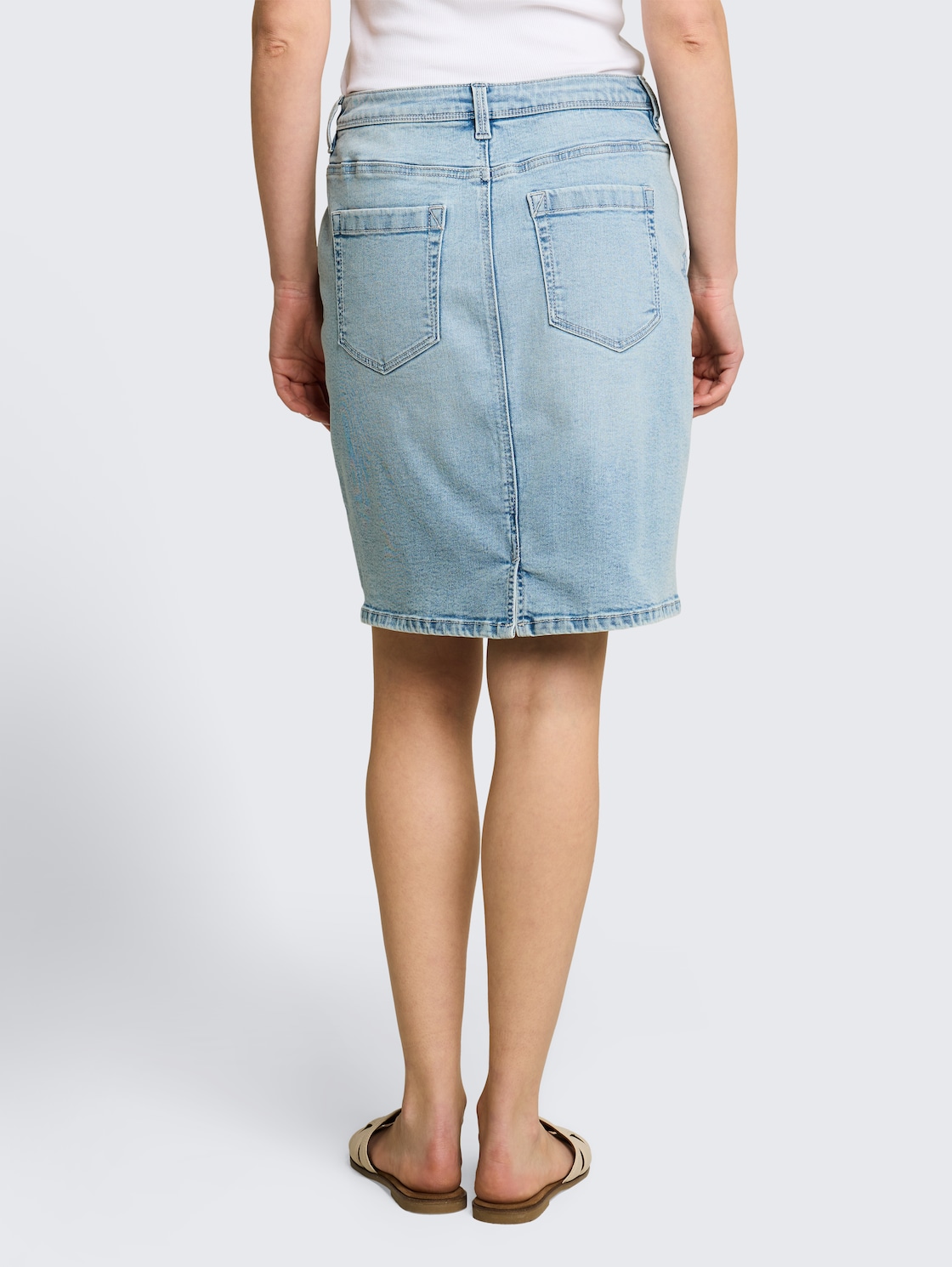 Thumbnail - TOM TAILOR Damen Jeansrock mit Kordelzug, blau, Uni, Gr. 38