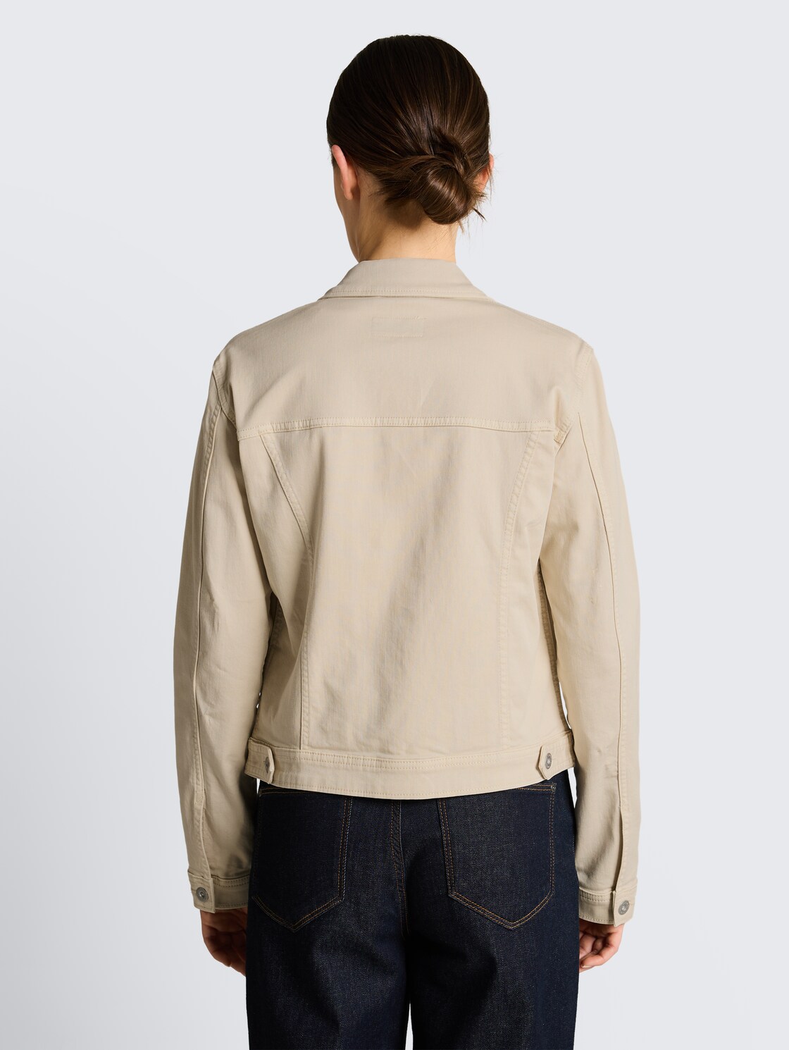 Thumbnail - TOM TAILOR Damen Jeansjacke mit Eingriffstaschen, beige, Uni, Gr. S