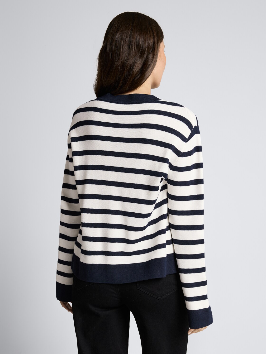 Thumbnail - TOM TAILOR Damen Strickpullover mit Streifenmuster, blau, Gestreift, Gr. XXXL