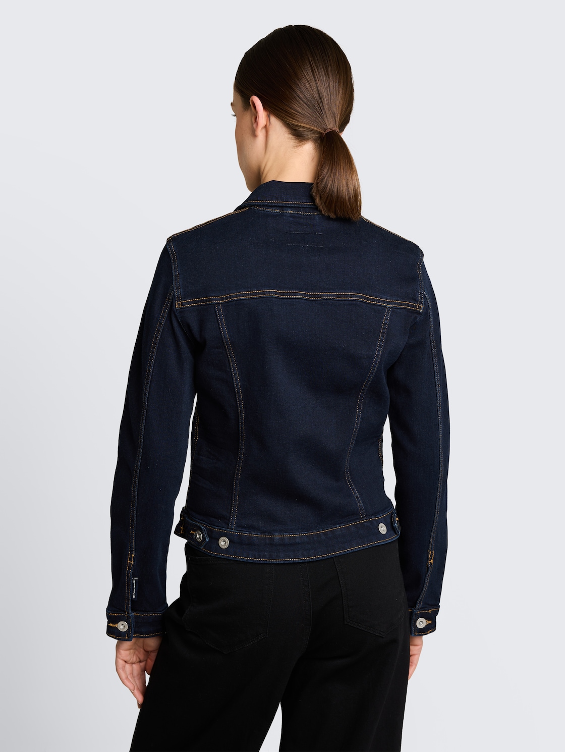 Thumbnail - TOM TAILOR Damen Jeansjacke mit Eingriffstaschen, blau, Uni, Gr. XS