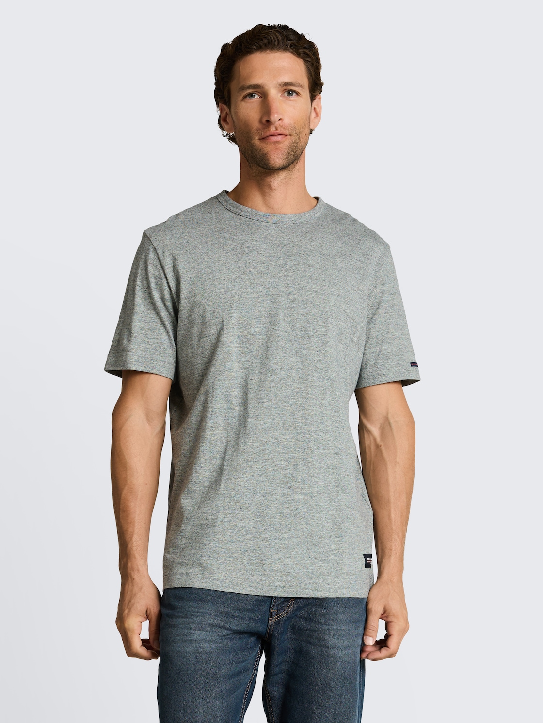 Thumbnail - TOM TAILOR Herren T-Shirt in Melange-Optik, grün, Meliert, Gr. S