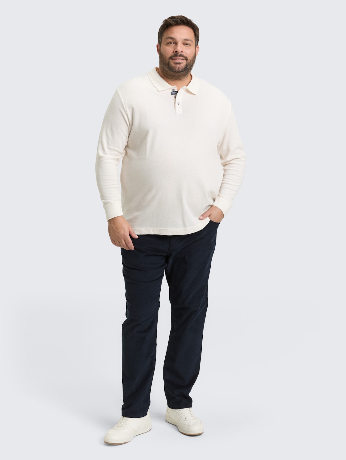 Thumbnail - TOM TAILOR Herren Plus Size - Regular Fit Cordhose, blau, Uni, Gr. 48/32