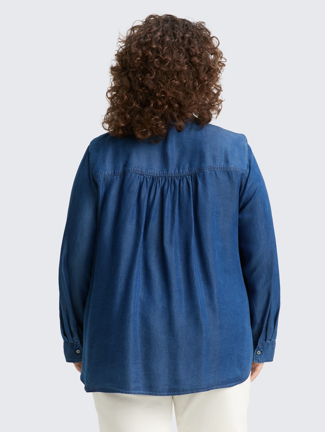 Thumbnail - TOM TAILOR Damen Plus Size - Bluse mit Schleifen-Detail, blau, Uni, Gr. 50