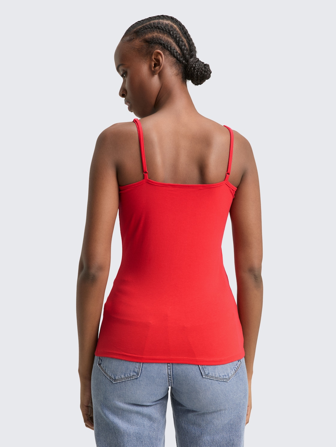 Thumbnail - TOM TAILOR DENIM Damen Slim Fit Trägertop, rot, Uni, Gr. XL
