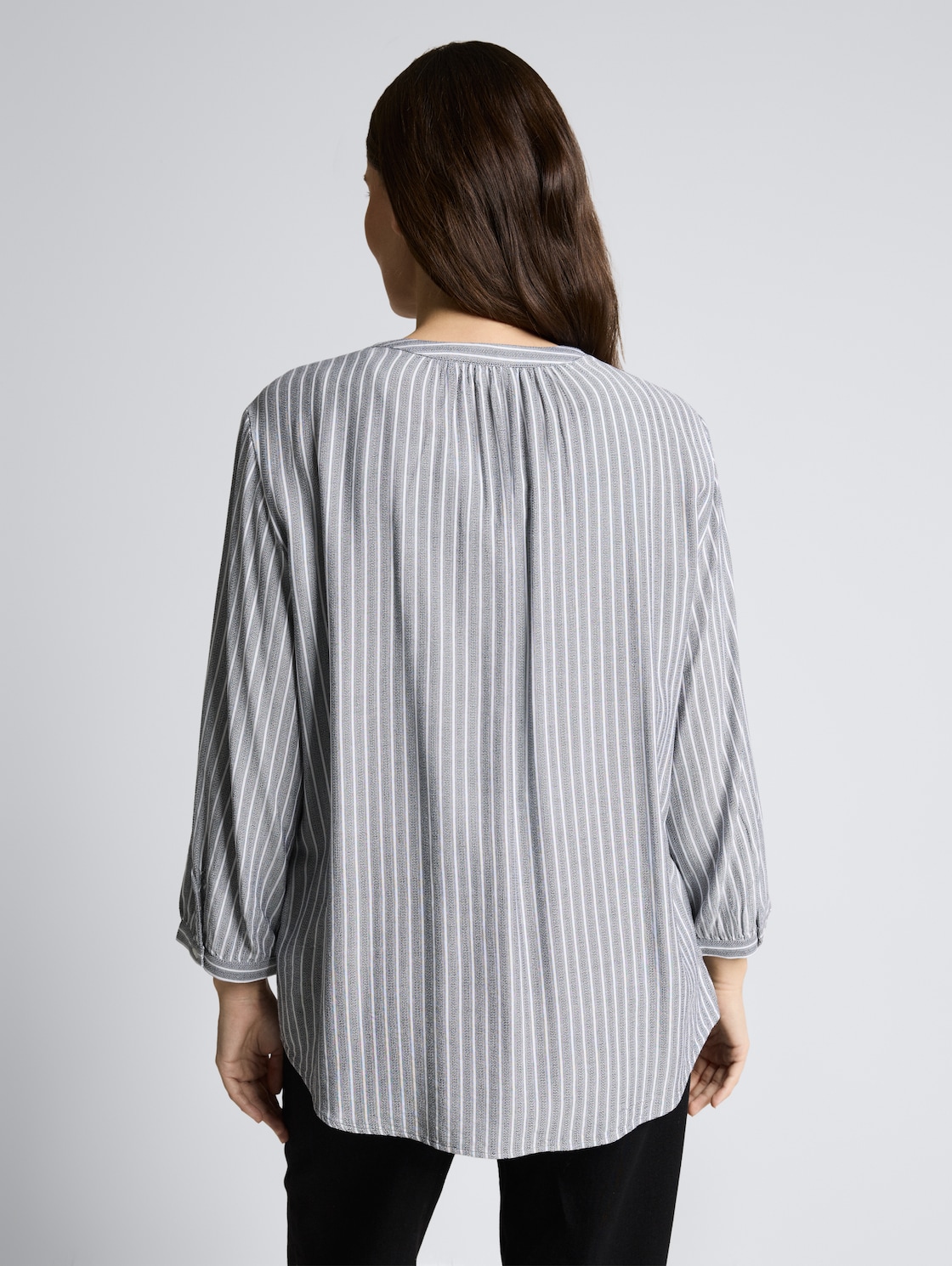 Thumbnail - TOM TAILOR Damen Bluse mit Streifenmuster, blau, Gestreift, Gr. 44