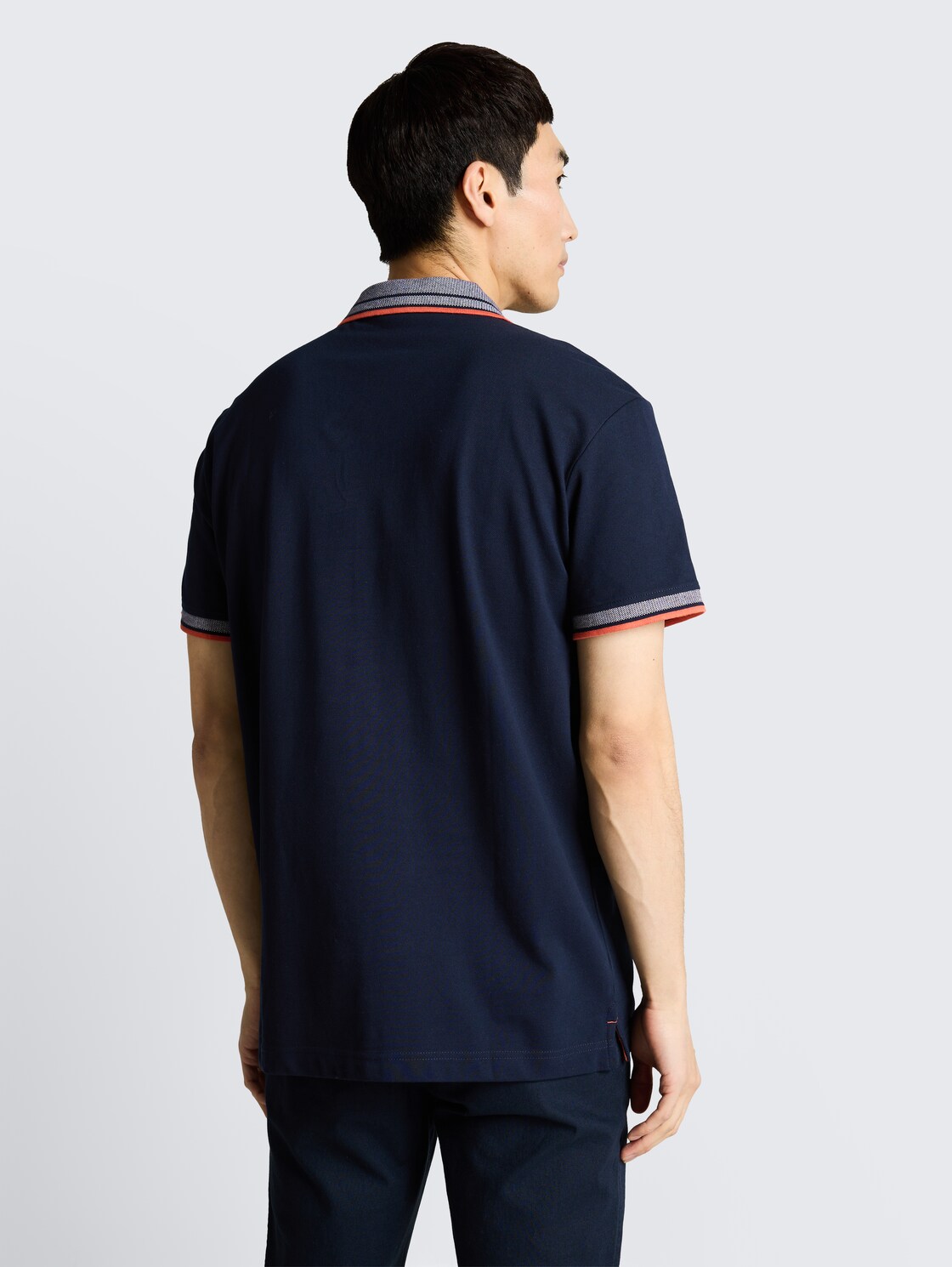 Thumbnail - TOM TAILOR Herren Piqué Poloshirt mit Logo-Print, blau, Uni, Gr. XL