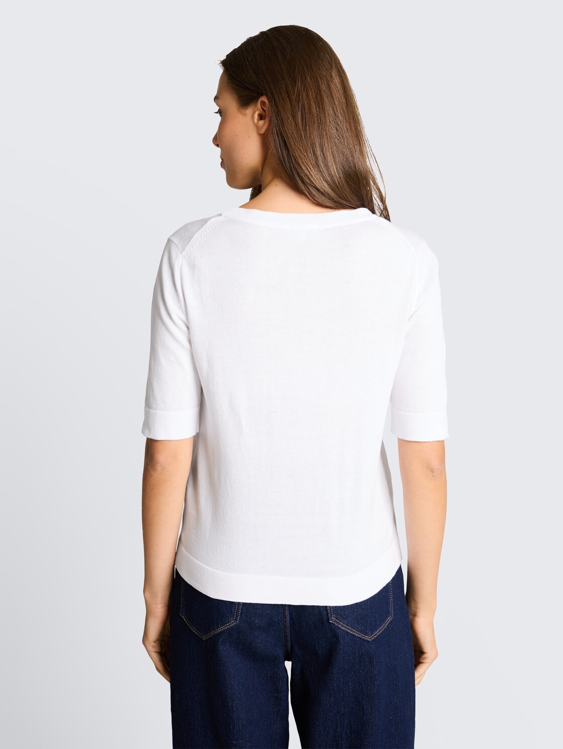 Thumbnail - TOM TAILOR Damen Strickpullover aus Baumwolle, weiß, Uni, Gr. XL