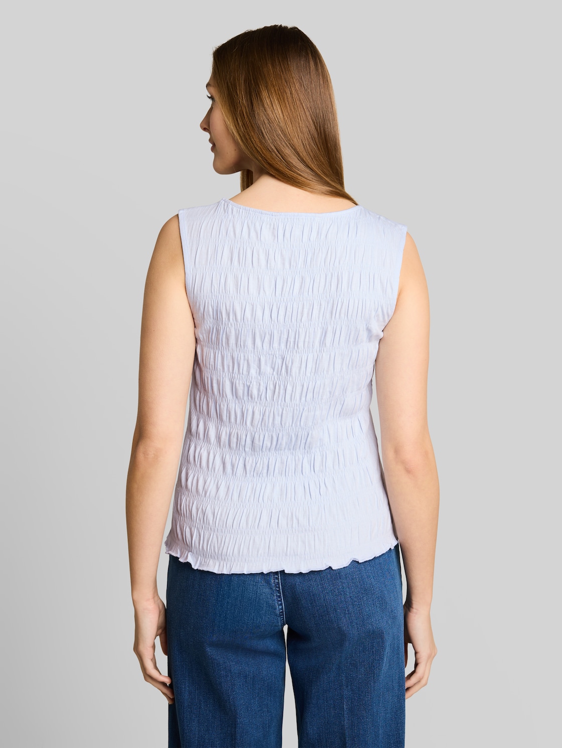  Tom Tailor Denim Damen Smock Top Mit Stretch, Blau, Uni, Gr. Xxl 