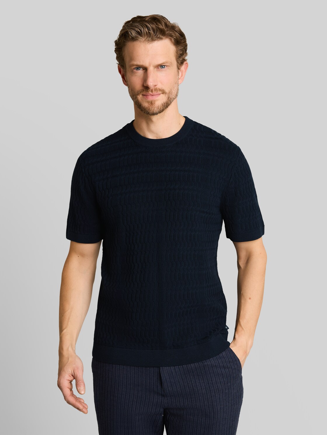  Tom Tailor Herren Strickpullover Mit Rippstruktur, Blau, Uni, Gr. Xxl 