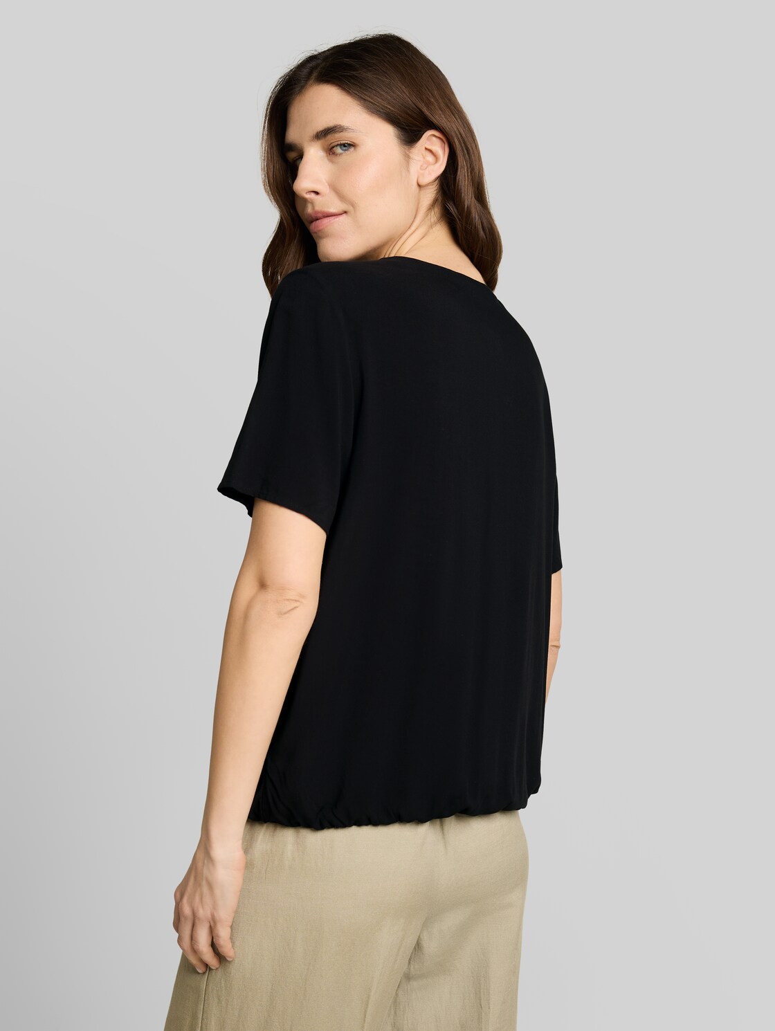  Tom Tailor Damen Bluse Aus Viskose, Schwarz, Uni, Gr. 36 