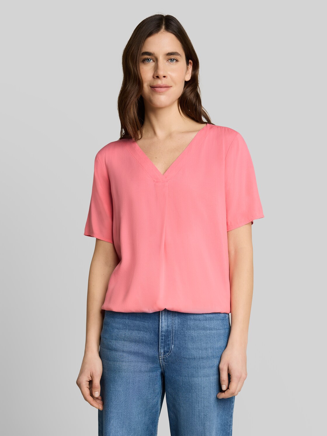  Tom Tailor Damen Bluse Aus Viskose, Rosa, Uni, Gr. 36 