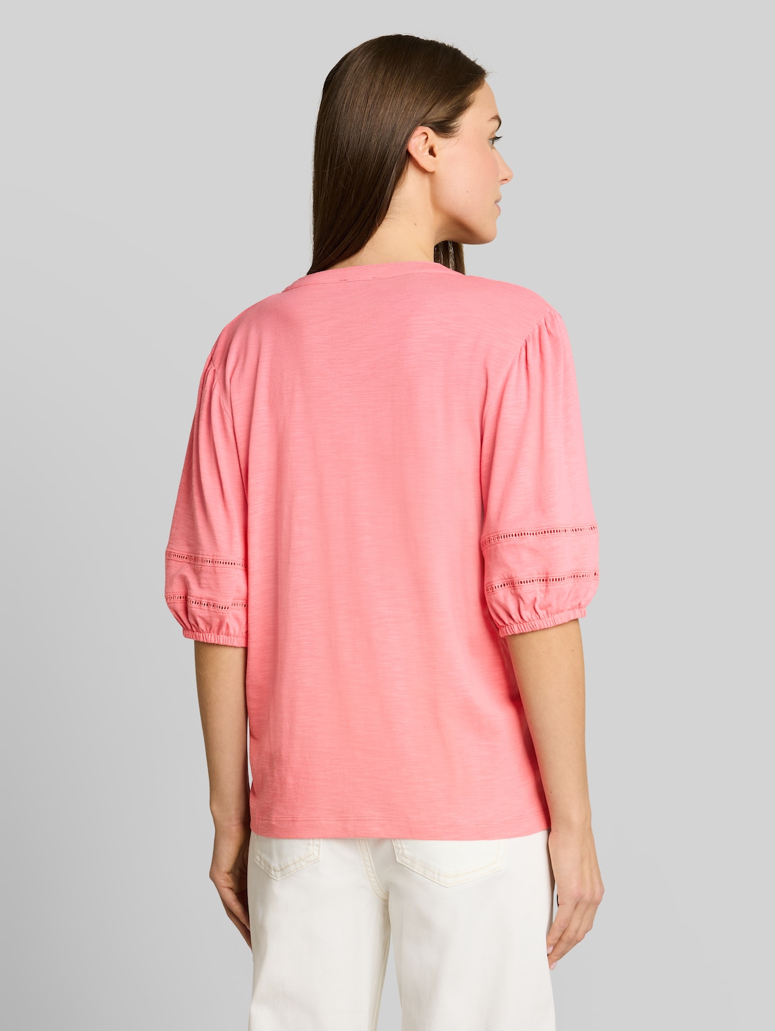  Tom Tailor Damen Blusenshirt Mit Spitzendetails, Rosa, Uni, Gr. Xxl 