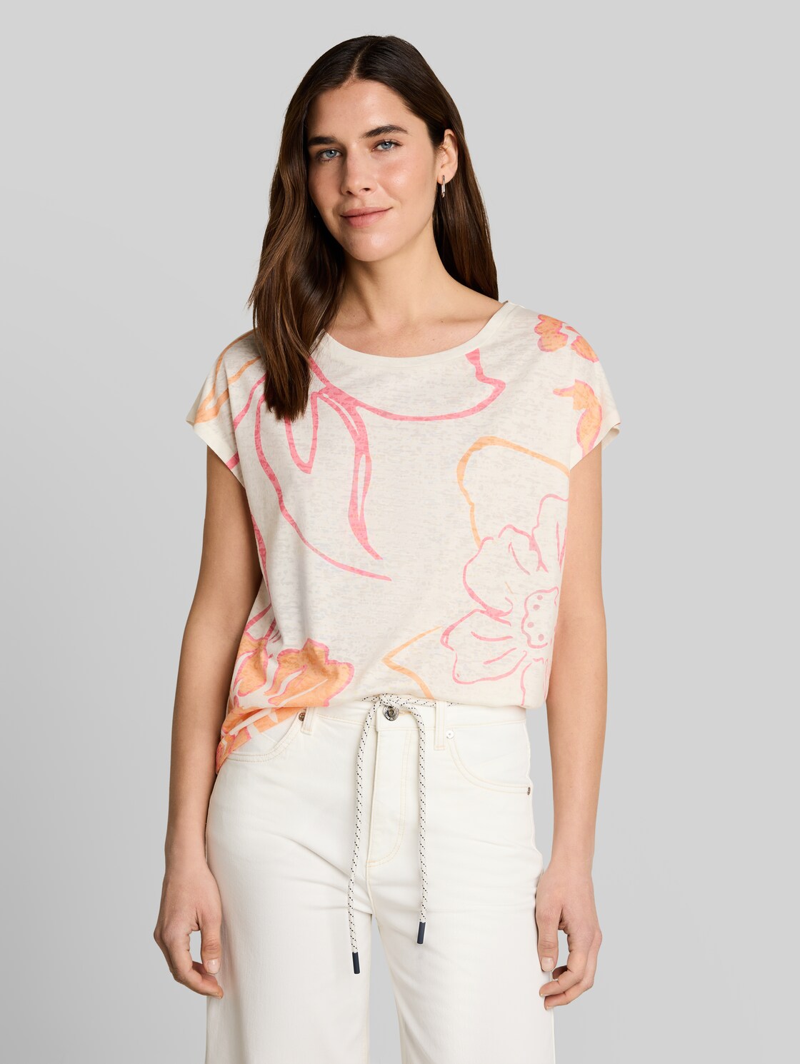  Tom Tailor Damen T-shirt Mit Blumenmuster, Weiß, Geblümt, Gr. Xxl 