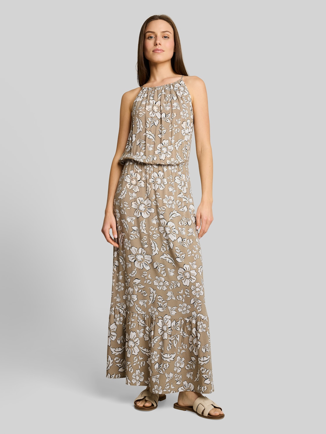  Tom Tailor Damen Maxi-kleid Aus Viskose, Rosa, Uni, Gr. 46 