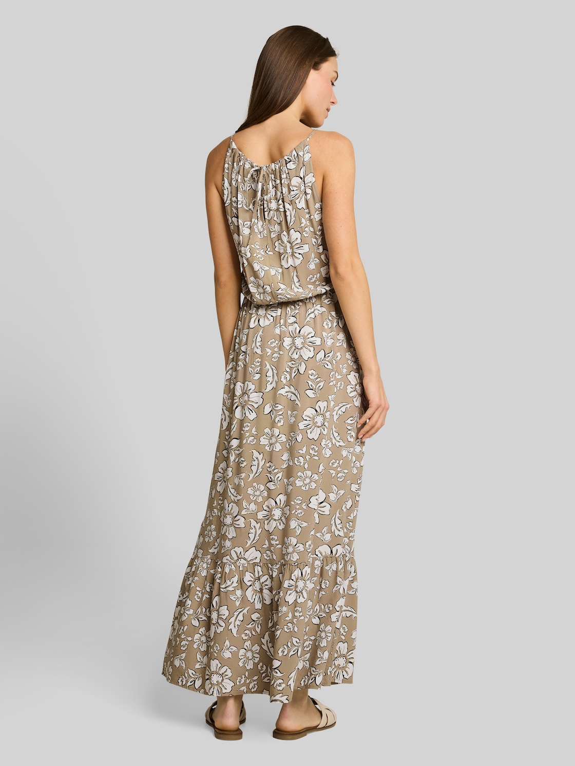  Tom Tailor Damen Maxi-kleid Aus Viskose, Rosa, Uni, Gr. 46 