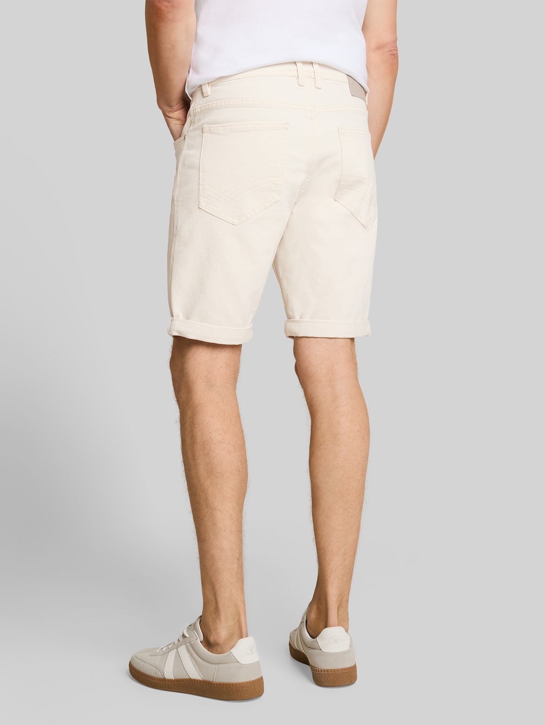  Tom Tailor Herren Ttjosh Regular Slim Jeans Shorts, Weiß, Uni, Gr. 28 