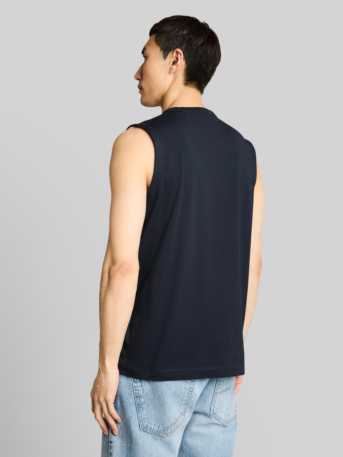  Tom Tailor Herren Tanktop Mit Logo-print, Blau, Uni, Gr. Xxl 