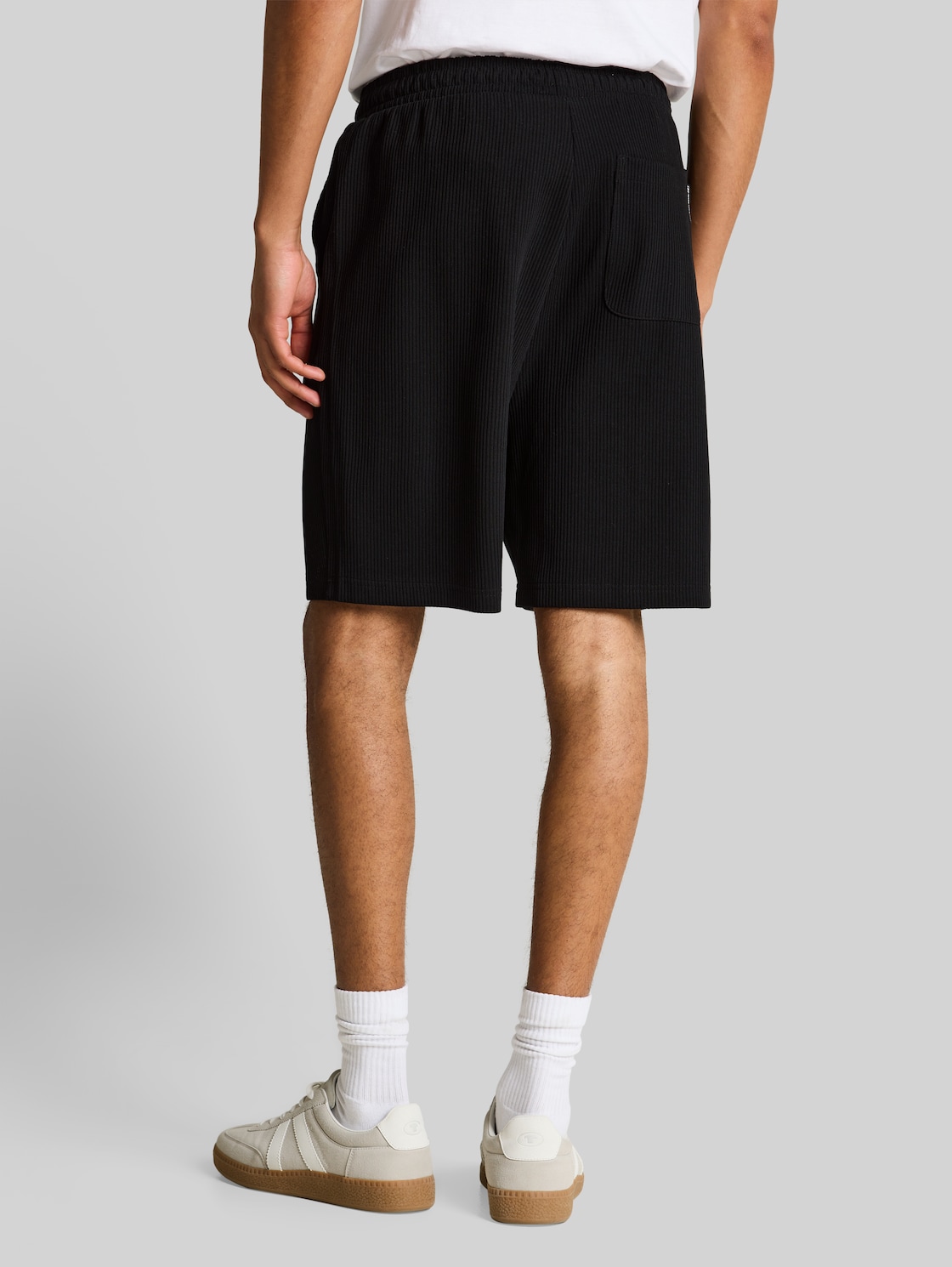  Tom Tailor Denim Herren Relaxed Fit Sweat-shorts, Schwarz, Uni, Gr. Xxl 