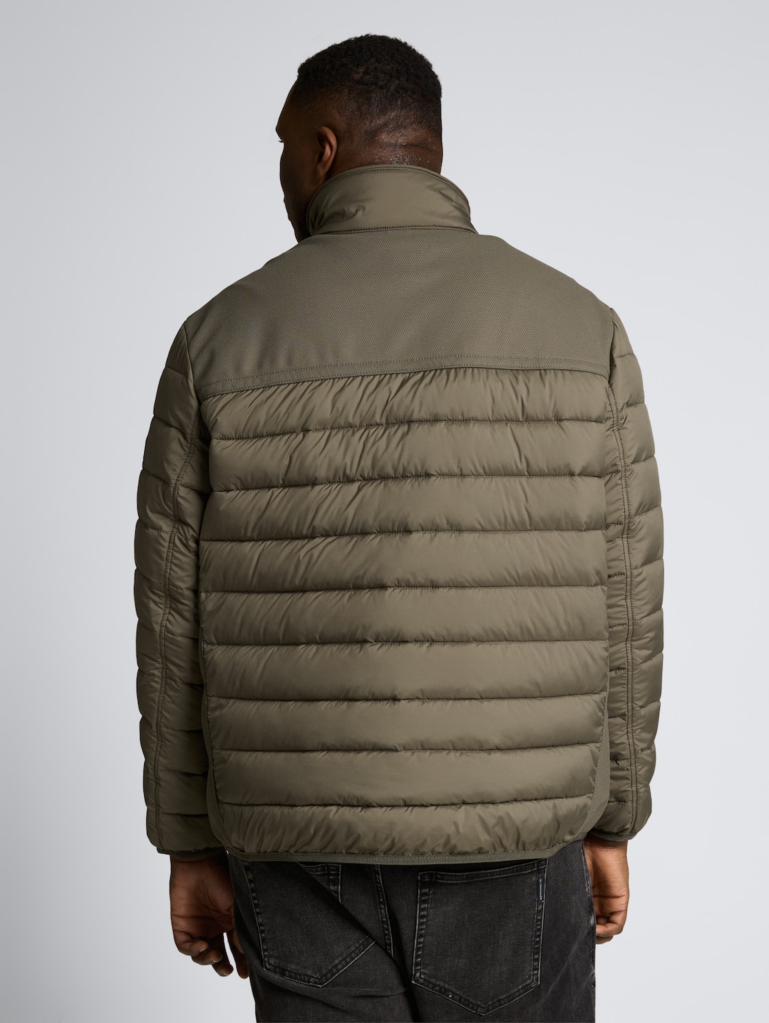 Thumbnail - TOM TAILOR Herren Plus Size - Hybrid Steppweste mit Stehkragen, grün, Uni, Gr. 3XL