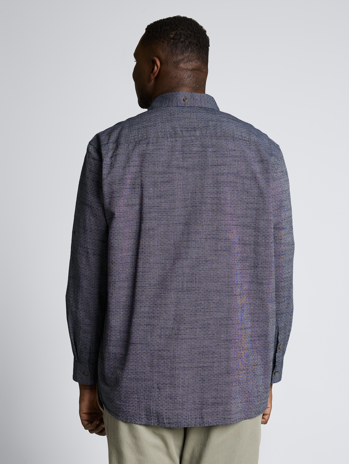 Thumbnail - TOM TAILOR Herren Plus Size - Regular Fit Hemd mit Turn-Up-Funktion, blau, Uni, Gr. 3XL