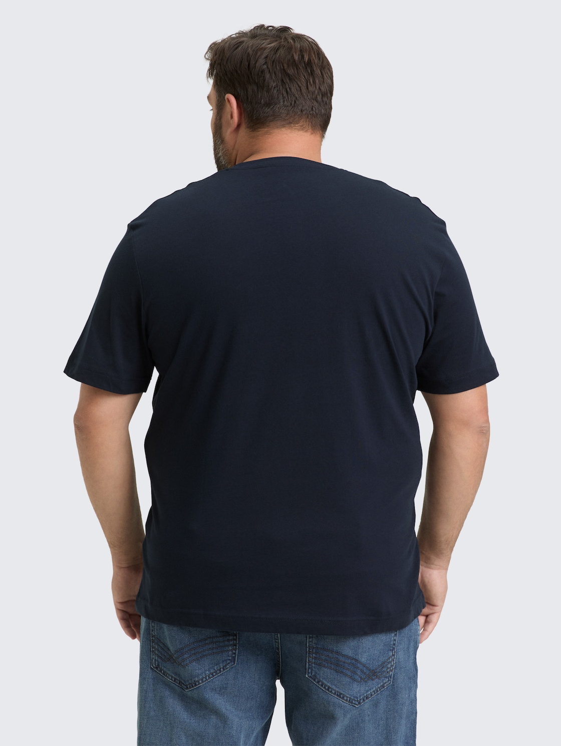 Thumbnail - TOM TAILOR Herren Plus Size - T-Shirt mit Logo-Stickerei, blau, Uni, Gr. 2XL