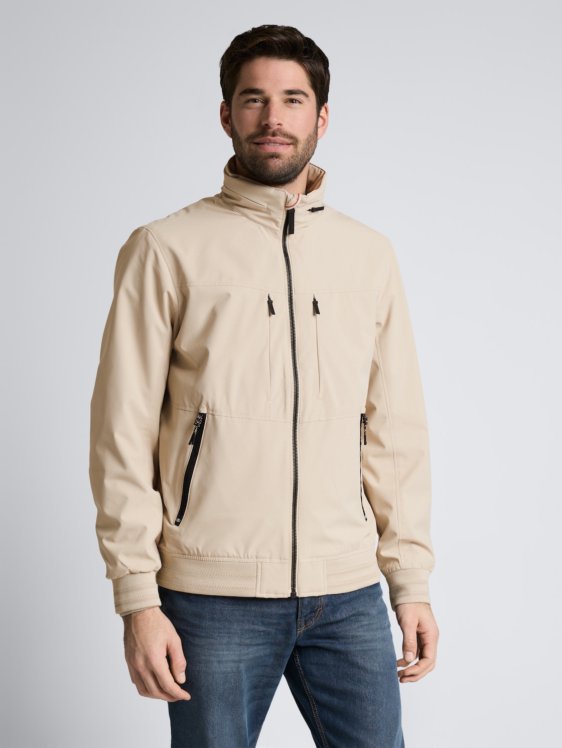 Thumbnail - TOM TAILOR Herren Blouson Jacke mit verstaubarer Kapuze, braun, Uni, Gr. M