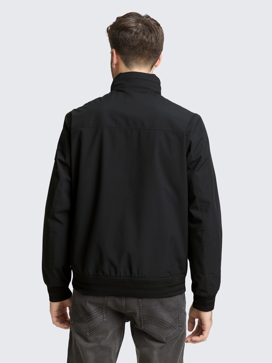 Thumbnail - TOM TAILOR Herren Blouson Jacke mit verstaubarer Kapuze, schwarz, Uni, Gr. M