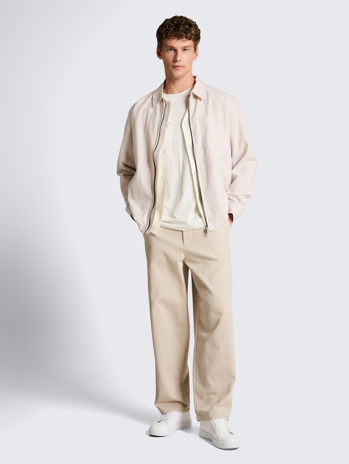 Thumbnail - TOM TAILOR DENIM Herren TTLOOSE Chino Hose aus Baumwolle, grau, Uni, Gr. XXL