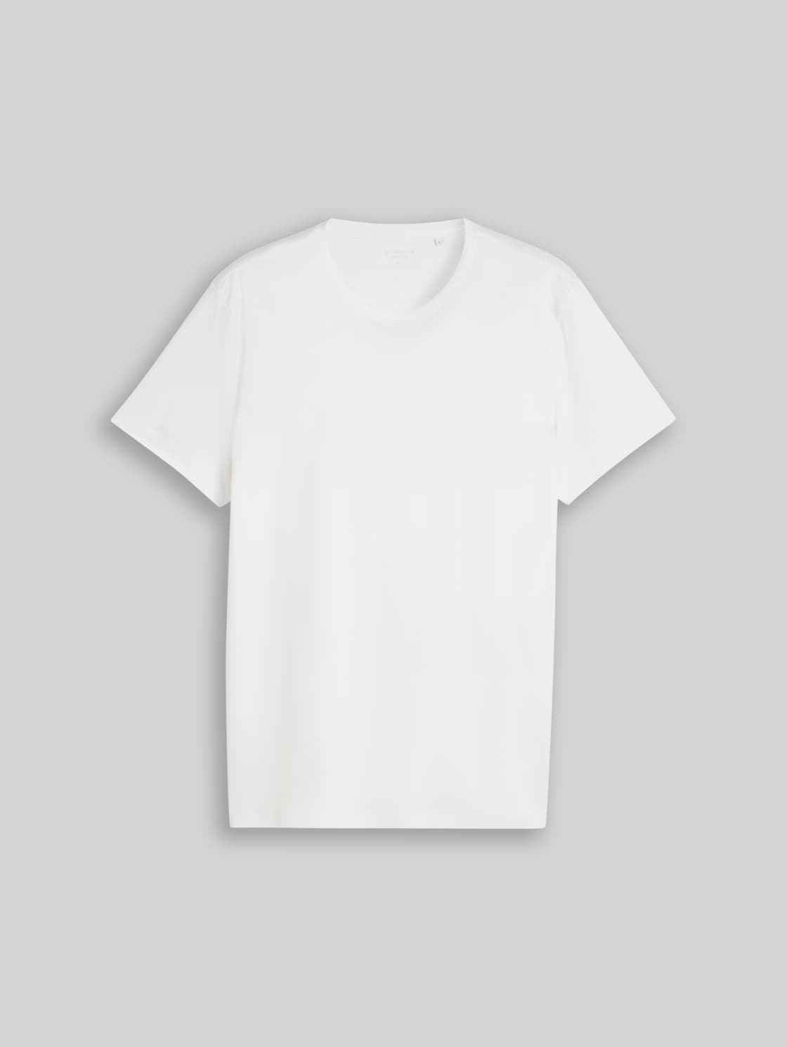 TOM TAILOR Herren T-Shirt in Unifarben, weiß, Uni, Gr. L