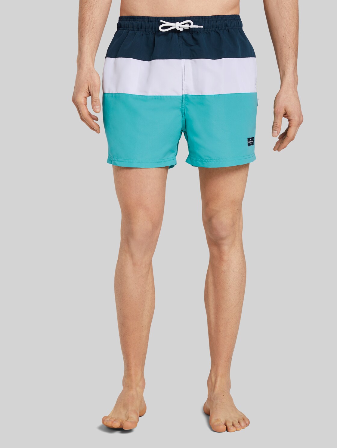 TOM TAILOR Gestreifte Badeshorts, Herren, dress blue, Größe: XL