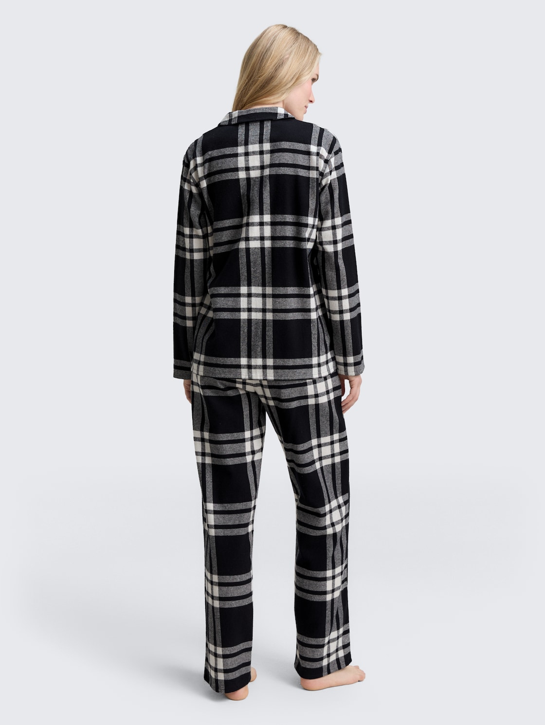 Thumbnail - TOM TAILOR Damen Pyjama-Set mit Karomuster, grau, Kariert, Gr. 46