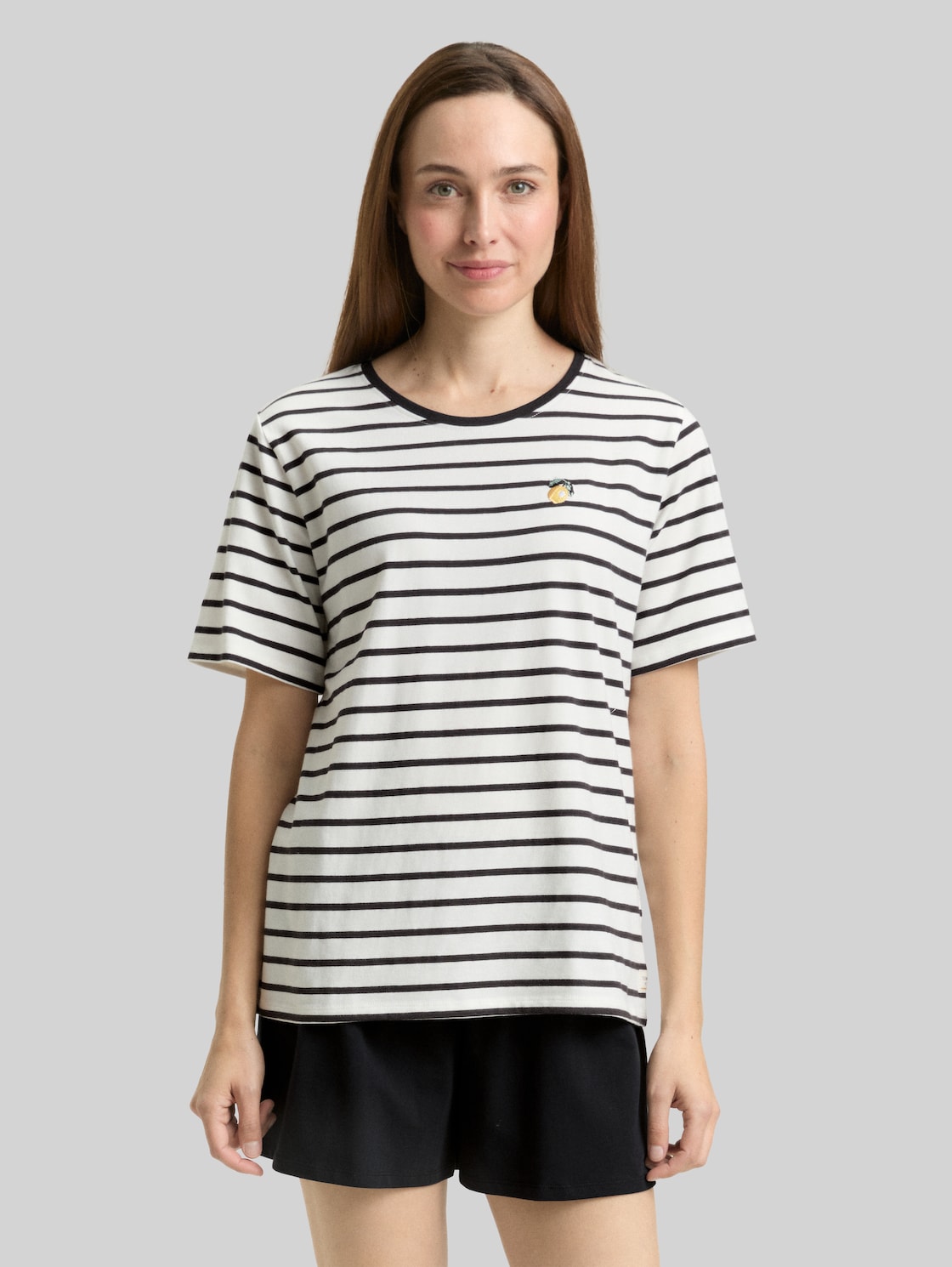  Tom Tailor Damen Pyjama-set Mit Streifenmuster, Weiß, Gestreift, Gr. 36 