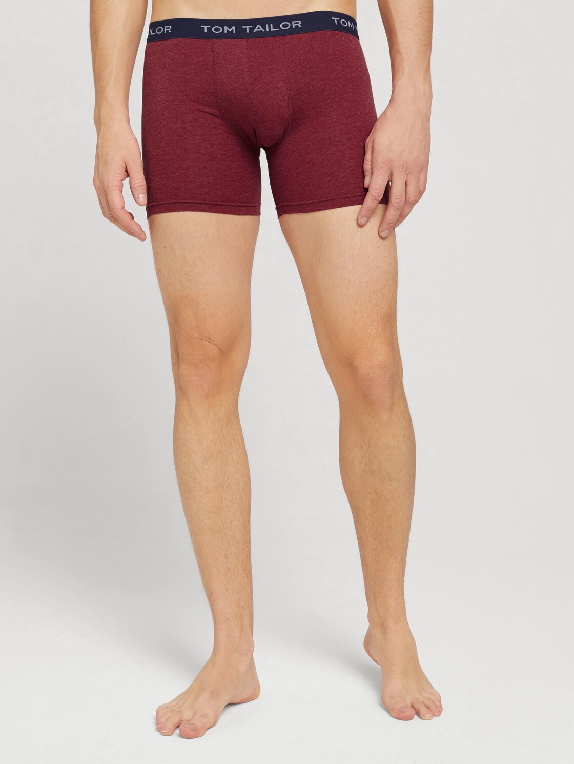 TOM TAILOR Set van 2 Long Pants in gemêleerde look, Mannen, rood, Größe S/4