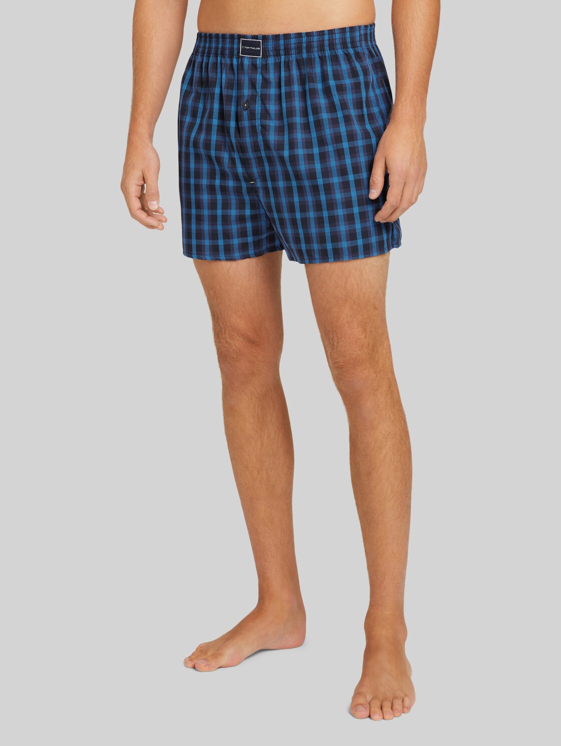 TOM TAILOR Karierte Boxershorts im Doppelpack  , Herren, blue-dark-check, Größe: XXL/8