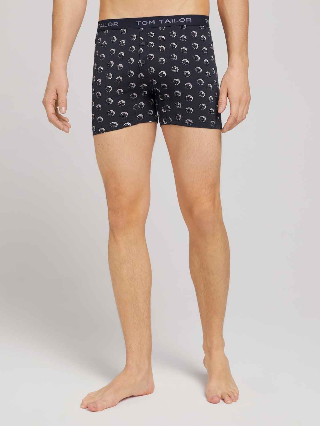 TOM TAILOR Set van 2 shorts met all-overprint, Mannen, blauw, Größe S/4