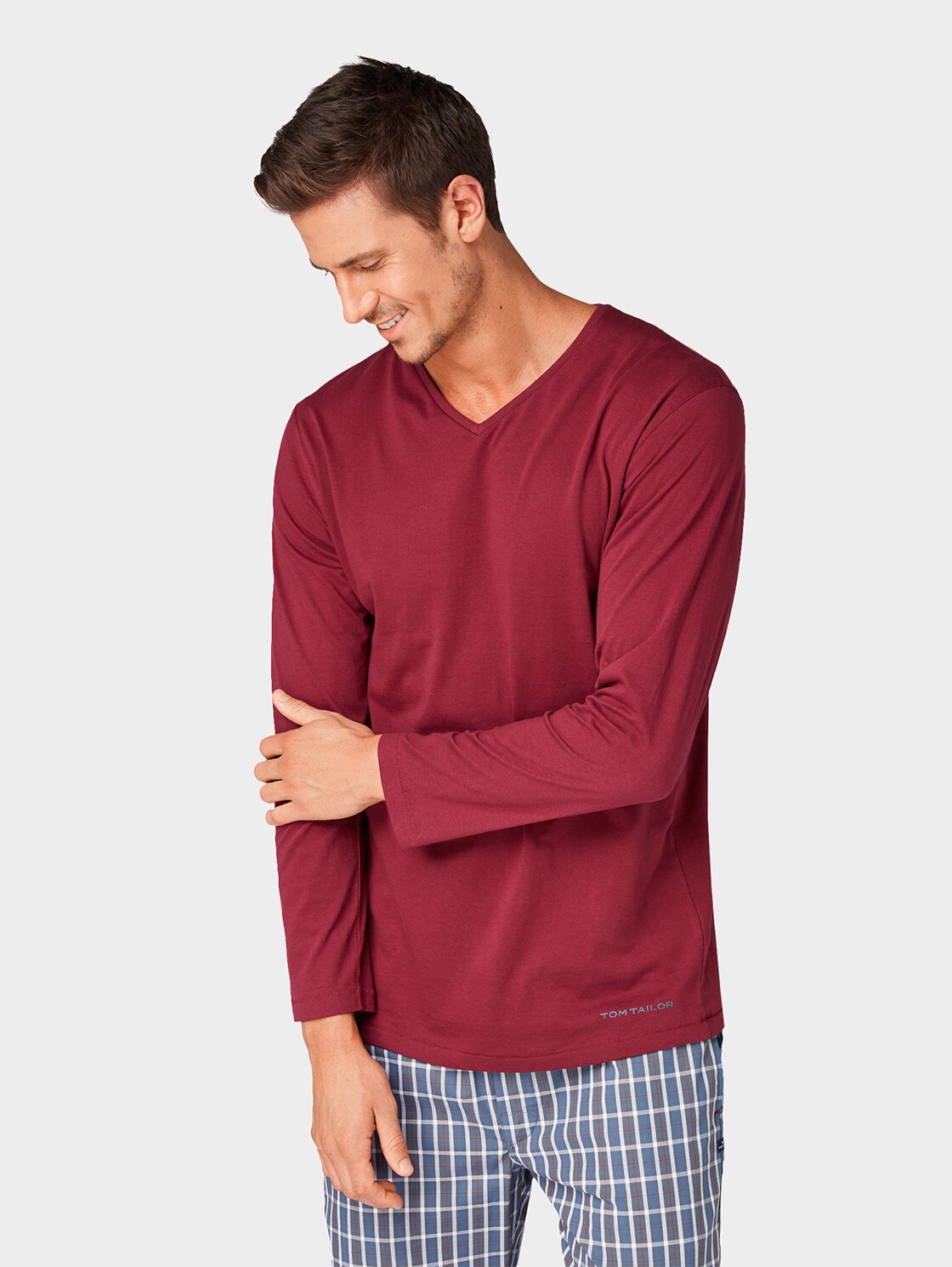 Tom Tailor Pyjamashirt Red Dark Solid 56Xxl tom tailor kopen in de aanbieding