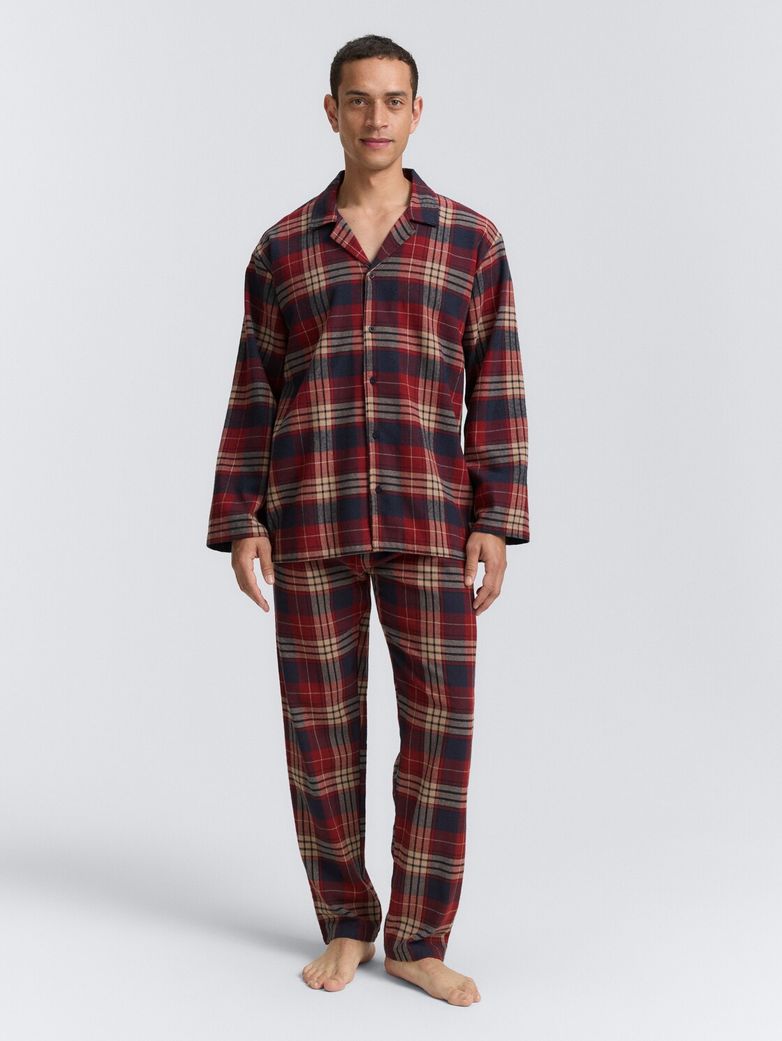 Thumbnail - TOM TAILOR Herren Pyjama-Set mit Karomuster, rot, Kariert, Gr. 52