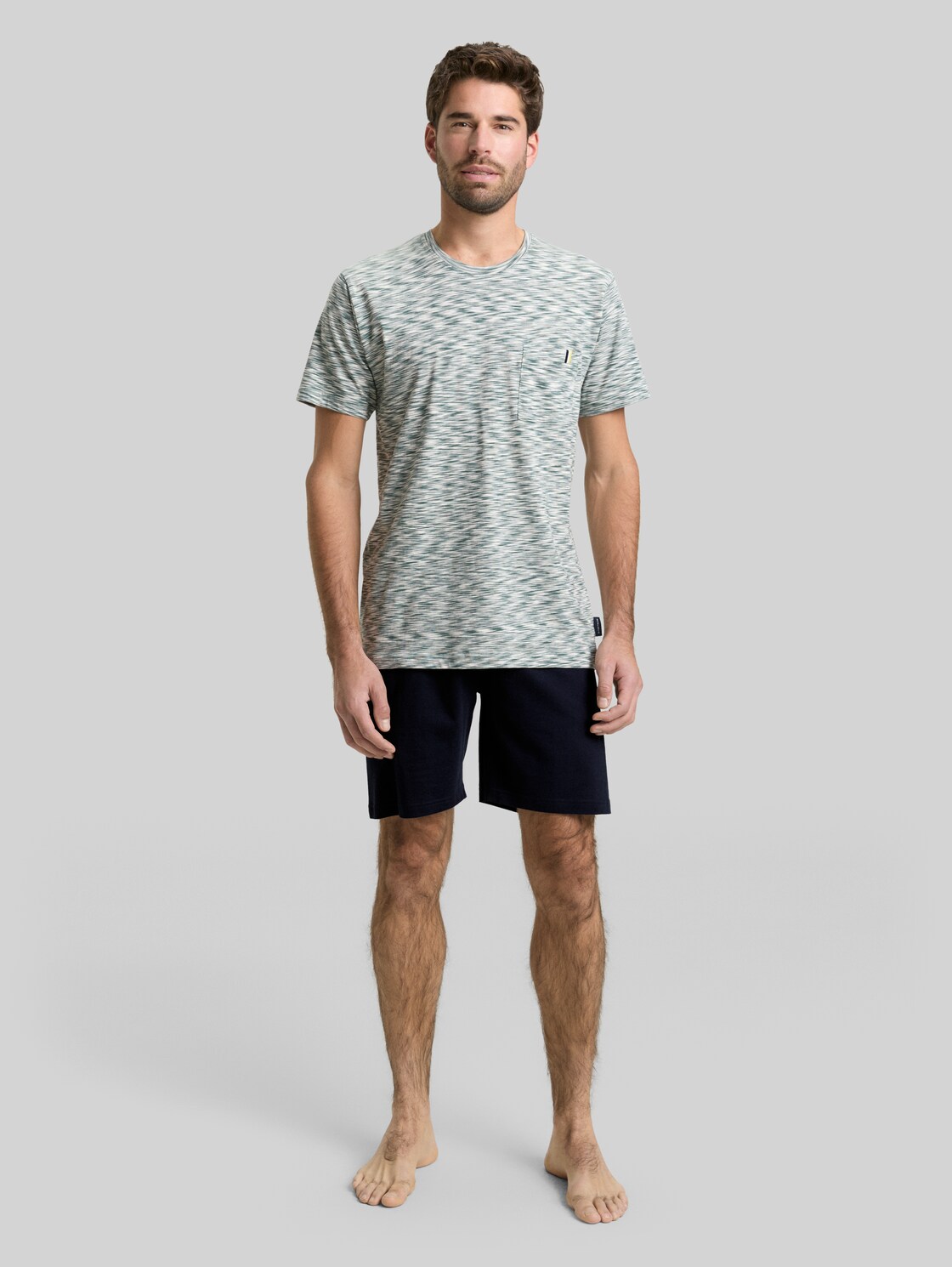  Tom Tailor Herren Pyjama-set Mit Muster, Grün, Meliert, Gr. 48 