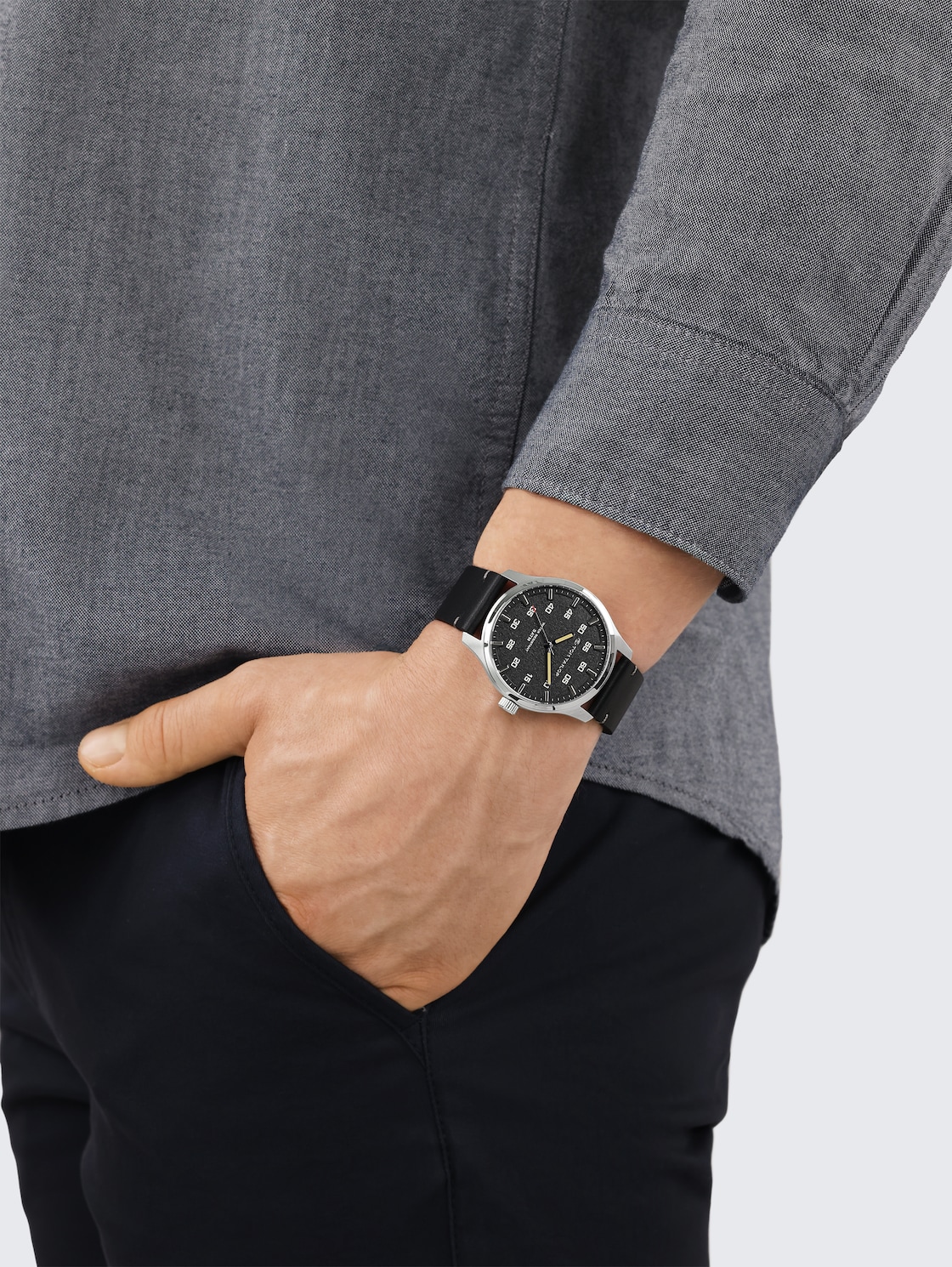 Thumbnail - TOM TAILOR Herren Armbanduhr silber, Ziffernblatt schwarz mit 40mm, silber, Gr. ONESIZE