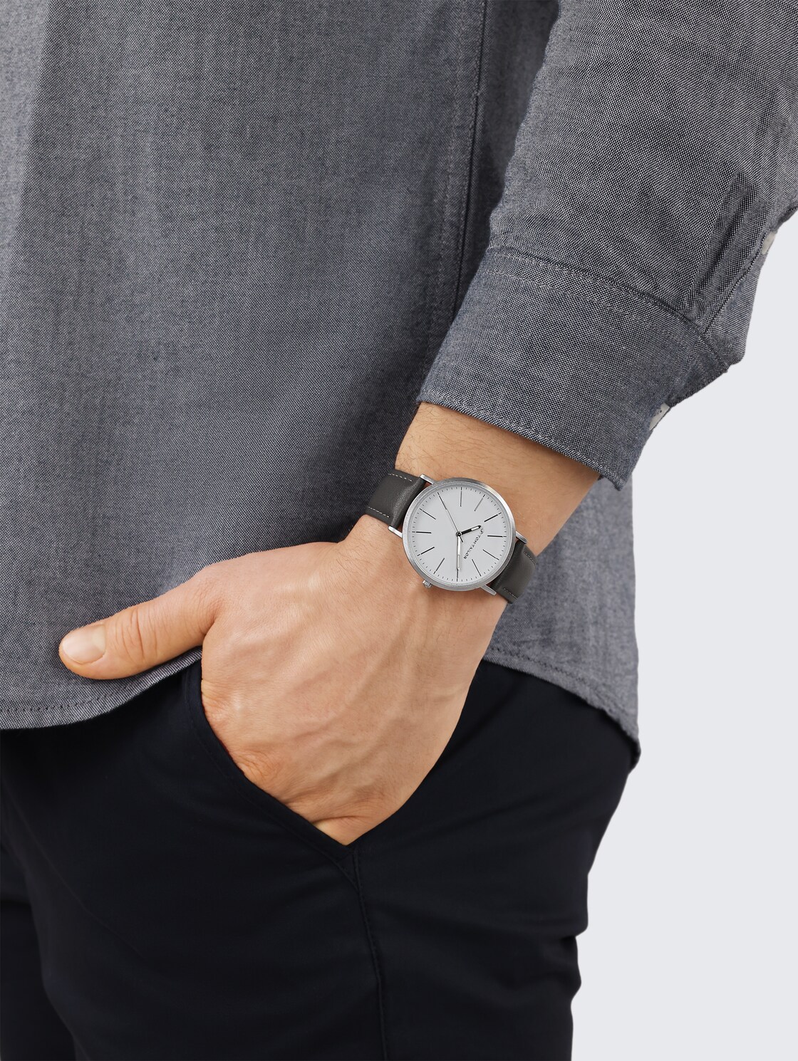 Thumbnail - TOM TAILOR Herren Armbanduhr silber, Ziffernblatt grau mit 40mm, silber, Gr. ONESIZE