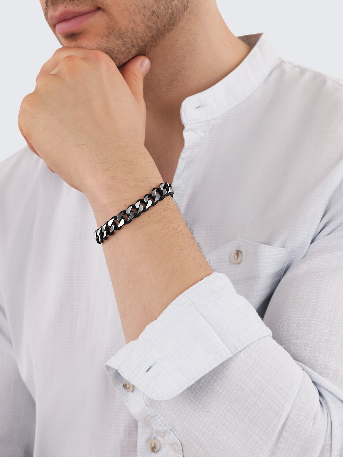 Thumbnail - TOM TAILOR Herren Armband aus Edelstahl merhfarbig, grau, Gr. ONESIZE