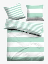gestreifte Wende-Bettwäsche - unisex - mint gestreifte Wende-Bettwäsche - unisex - mint - 1 - TOM TAILOR