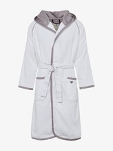 Bademantel mit Details aus Satin - unisex - white Bademantel mit Details aus Satin - unisex - white - 1 - TOM TAILOR