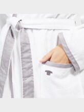 Bademantel mit Details aus Satin - unisex - white Bademantel mit Details aus Satin - unisex - white - 6 - TOM TAILOR
